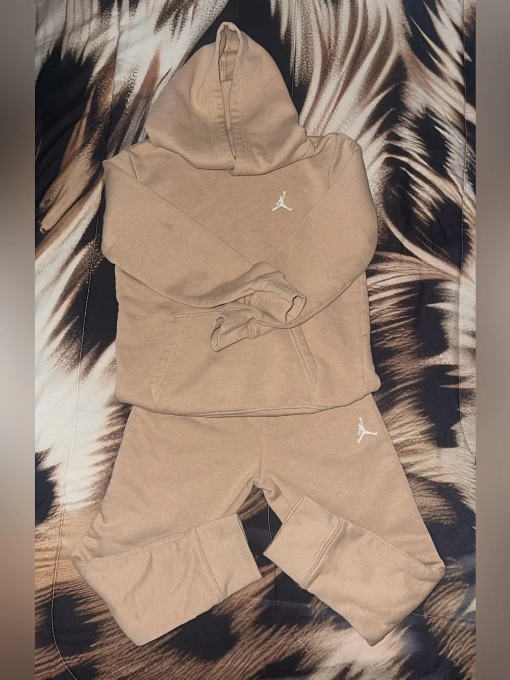 Jordan Beige/Tan Pullover Hoodie & Jogger Set
